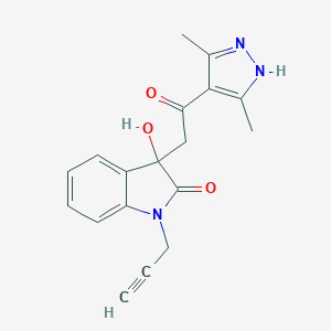 molecular formula C18H17N3O3 B214447 3-[2-(3,5-dimethyl-1H-pyrazol-4-yl)-2-oxoethyl]-3-hydroxy-1-(prop-2-yn-1-yl)-1,3-dihydro-2H-indol-2-one 