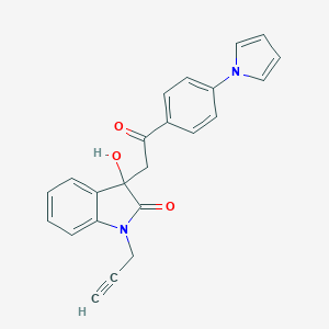 molecular formula C23H18N2O3 B214448 3-hydroxy-3-{2-oxo-2-[4-(1H-pyrrol-1-yl)phenyl]ethyl}-1-(prop-2-yn-1-yl)-1,3-dihydro-2H-indol-2-one 