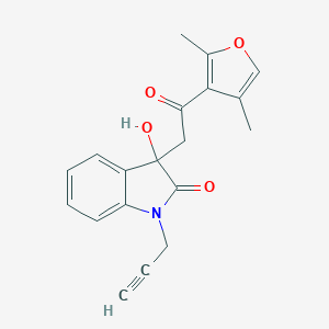 molecular formula C19H17NO4 B214449 3-[2-(2,4-dimethylfuran-3-yl)-2-oxoethyl]-3-hydroxy-1-(prop-2-yn-1-yl)-1,3-dihydro-2H-indol-2-one 