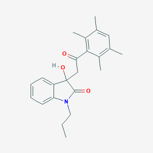molecular formula C23H27NO3 B214457 3-hydroxy-3-[2-oxo-2-(2,3,5,6-tetramethylphenyl)ethyl]-1-propyl-1,3-dihydro-2H-indol-2-one 