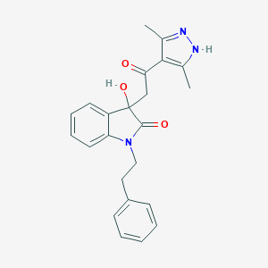 molecular formula C23H23N3O3 B214458 3-[2-(3,5-dimethyl-1H-pyrazol-4-yl)-2-oxoethyl]-3-hydroxy-1-(2-phenylethyl)-1,3-dihydro-2H-indol-2-one 
