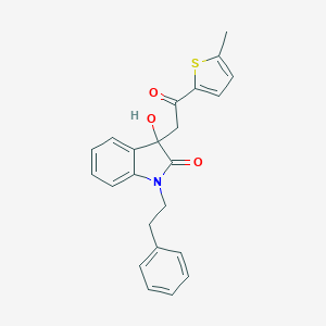 molecular formula C23H21NO3S B214461 3-hydroxy-3-[2-(5-methylthiophen-2-yl)-2-oxoethyl]-1-(2-phenylethyl)-1,3-dihydro-2H-indol-2-one 