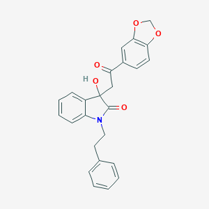 molecular formula C25H21NO5 B214462 3-[2-(1,3-benzodioxol-5-yl)-2-oxoethyl]-3-hydroxy-1-(2-phenylethyl)-1,3-dihydro-2H-indol-2-one 
