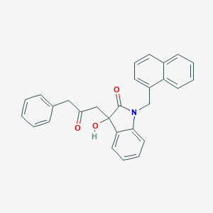 molecular formula C28H23NO3 B214463 3-hydroxy-1-(naphthalen-1-ylmethyl)-3-(2-oxo-3-phenylpropyl)-1,3-dihydro-2H-indol-2-one 