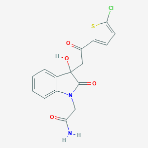 molecular formula C16H13ClN2O4S B214464 2-{3-[2-(5-chlorothiophen-2-yl)-2-oxoethyl]-3-hydroxy-2-oxo-2,3-dihydro-1H-indol-1-yl}acetamide 