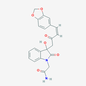 molecular formula C21H18N2O6 B214468 2-{3-[(3Z)-4-(1,3-benzodioxol-5-yl)-2-oxobut-3-en-1-yl]-3-hydroxy-2-oxo-2,3-dihydro-1H-indol-1-yl}acetamide 