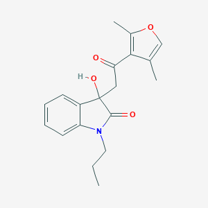 molecular formula C19H21NO4 B214473 3-[2-(2,4-dimethyl-3-furyl)-2-oxoethyl]-3-hydroxy-1-propyl-1,3-dihydro-2H-indol-2-one 