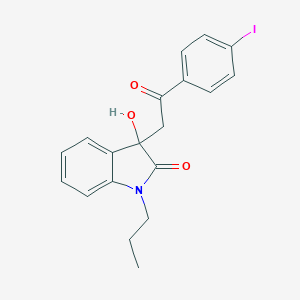 molecular formula C19H18INO3 B214476 3-hydroxy-3-[2-(4-iodophenyl)-2-oxoethyl]-1-propyl-1,3-dihydro-2H-indol-2-one 