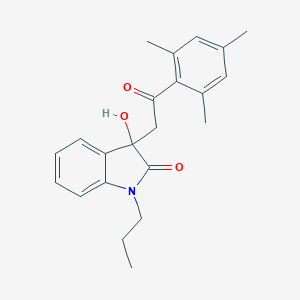 molecular formula C22H25NO3 B214480 3-hydroxy-3-[2-oxo-2-(2,4,6-trimethylphenyl)ethyl]-1-propyl-1,3-dihydro-2H-indol-2-one 