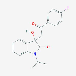 3-hydroxy-3-[2-(4-iodophenyl)-2-oxoethyl]-1-(propan-2-yl)-1,3-dihydro-2H-indol-2-one