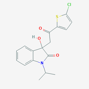 molecular formula C17H16ClNO3S B214491 3-[2-(5-chloro-2-thienyl)-2-oxoethyl]-3-hydroxy-1-isopropyl-1,3-dihydro-2H-indol-2-one 