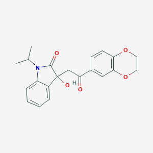 molecular formula C21H21NO5 B214495 3-[2-(2,3-dihydro-1,4-benzodioxin-6-yl)-2-oxoethyl]-3-hydroxy-1-isopropyl-1,3-dihydro-2H-indol-2-one 