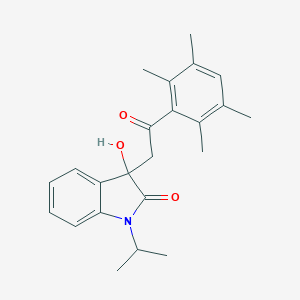 3-hydroxy-3-[2-oxo-2-(2,3,5,6-tetramethylphenyl)ethyl]-1-(propan-2-yl)-1,3-dihydro-2H-indol-2-one