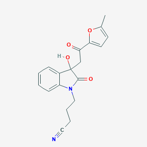 molecular formula C19H18N2O4 B214500 4-{3-hydroxy-3-[2-(5-methylfuran-2-yl)-2-oxoethyl]-2-oxo-2,3-dihydro-1H-indol-1-yl}butanenitrile 