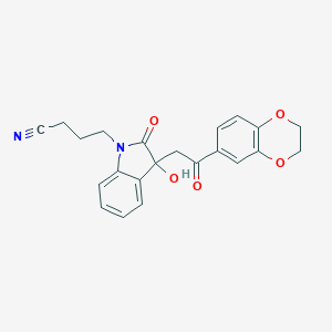 molecular formula C22H20N2O5 B214501 4-{3-[2-(2,3-dihydro-1,4-benzodioxin-6-yl)-2-oxoethyl]-3-hydroxy-2-oxo-2,3-dihydro-1H-indol-1-yl}butanenitrile 