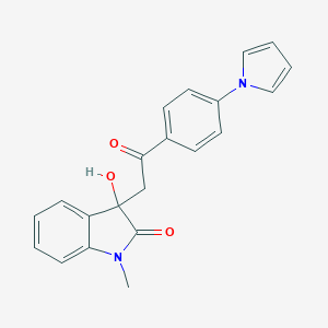 molecular formula C21H18N2O3 B214508 3-hydroxy-1-methyl-3-{2-oxo-2-[4-(1H-pyrrol-1-yl)phenyl]ethyl}-1,3-dihydro-2H-indol-2-one 