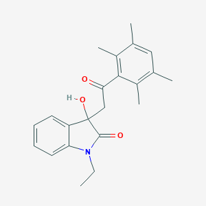 molecular formula C22H25NO3 B214514 1-ethyl-3-hydroxy-3-[2-oxo-2-(2,3,5,6-tetramethylphenyl)ethyl]-1,3-dihydro-2H-indol-2-one 