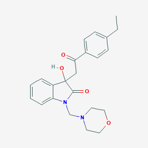 molecular formula C23H26N2O4 B214516 3-[2-(4-ethylphenyl)-2-oxoethyl]-3-hydroxy-1-(morpholin-4-ylmethyl)-1,3-dihydro-2H-indol-2-one 