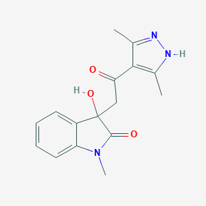 molecular formula C16H17N3O3 B214517 3-[2-(3,5-dimethyl-1H-pyrazol-4-yl)-2-oxoethyl]-3-hydroxy-1-methyl-1,3-dihydro-2H-indol-2-one 