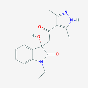 molecular formula C17H19N3O3 B214523 3-[2-(3,5-dimethyl-1H-pyrazol-4-yl)-2-oxoethyl]-1-ethyl-3-hydroxy-1,3-dihydro-2H-indol-2-one 