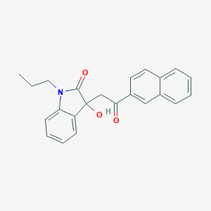 molecular formula C23H21NO3 B214528 3-hydroxy-3-[2-(2-naphthyl)-2-oxoethyl]-1-propyl-1,3-dihydro-2H-indol-2-one 
