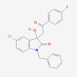 molecular formula C23H17ClFNO3 B214530 1-benzyl-5-chloro-3-[2-(4-fluorophenyl)-2-oxoethyl]-3-hydroxy-1,3-dihydro-2H-indol-2-one 