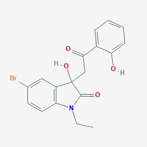 molecular formula C18H16BrNO4 B214532 5-bromo-1-ethyl-3-hydroxy-3-[2-(2-hydroxyphenyl)-2-oxoethyl]-1,3-dihydro-2H-indol-2-one 