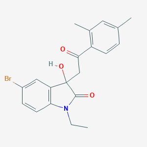 molecular formula C20H20BrNO3 B214533 5-bromo-3-[2-(2,4-dimethylphenyl)-2-oxoethyl]-1-ethyl-3-hydroxy-1,3-dihydro-2H-indol-2-one 
