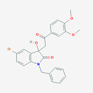 1-benzyl-5-bromo-3-[2-(3,4-dimethoxyphenyl)-2-oxoethyl]-3-hydroxy-1,3-dihydro-2H-indol-2-one