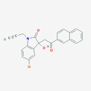molecular formula C23H16BrNO3 B214537 5-bromo-3-hydroxy-3-[2-(naphthalen-2-yl)-2-oxoethyl]-1-(prop-2-yn-1-yl)-1,3-dihydro-2H-indol-2-one 