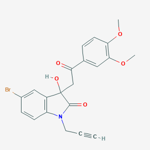 5-bromo-3-[2-(3,4-dimethoxyphenyl)-2-oxoethyl]-3-hydroxy-1-(prop-2-yn-1-yl)-1,3-dihydro-2H-indol-2-one