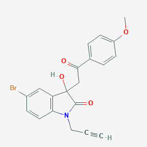 molecular formula C20H16BrNO4 B214539 5-bromo-3-hydroxy-3-[2-(4-methoxyphenyl)-2-oxoethyl]-1-(prop-2-yn-1-yl)-1,3-dihydro-2H-indol-2-one 