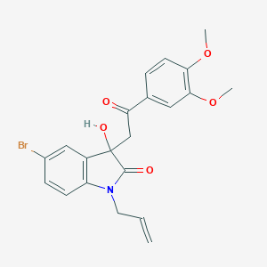 molecular formula C21H20BrNO5 B214540 1-allyl-5-bromo-3-[2-(3,4-dimethoxyphenyl)-2-oxoethyl]-3-hydroxy-1,3-dihydro-2H-indol-2-one 