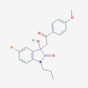 molecular formula C20H20BrNO4 B214544 5-bromo-3-hydroxy-3-[2-(4-methoxyphenyl)-2-oxoethyl]-1-propyl-1,3-dihydro-2H-indol-2-one 