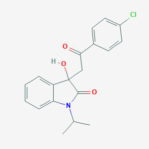 molecular formula C19H18ClNO3 B214546 3-[2-(4-chlorophenyl)-2-oxoethyl]-3-hydroxy-1-(propan-2-yl)-1,3-dihydro-2H-indol-2-one 