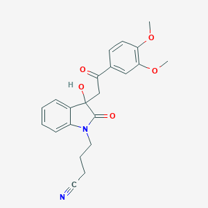 molecular formula C22H22N2O5 B214549 4-{3-[2-(3,4-dimethoxyphenyl)-2-oxoethyl]-3-hydroxy-2-oxo-2,3-dihydro-1H-indol-1-yl}butanenitrile 