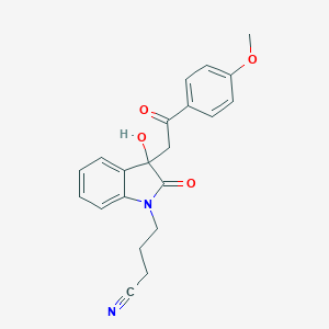 molecular formula C21H20N2O4 B214550 4-{3-hydroxy-3-[2-(4-methoxyphenyl)-2-oxoethyl]-2-oxo-2,3-dihydro-1H-indol-1-yl}butanenitrile 