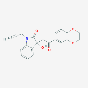 molecular formula C21H17NO5 B214553 3-[2-(2,3-dihydro-1,4-benzodioxin-6-yl)-2-oxoethyl]-3-hydroxy-1-(prop-2-yn-1-yl)-1,3-dihydro-2H-indol-2-one 