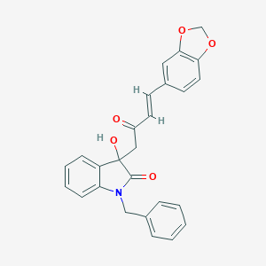 molecular formula C26H21NO5 B214554 3-[4-(1,3-benzodioxol-5-yl)-2-oxo-3-butenyl]-1-benzyl-3-hydroxy-1,3-dihydro-2H-indol-2-one 