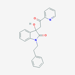 molecular formula C23H20N2O3 B214556 3-hydroxy-3-(2-oxo-2-pyridin-2-ylethyl)-1-(2-phenylethyl)-1,3-dihydro-2H-indol-2-one 