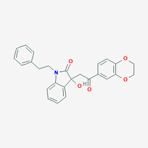 molecular formula C26H23NO5 B214557 3-[2-(2,3-dihydro-1,4-benzodioxin-6-yl)-2-oxoethyl]-3-hydroxy-1-(2-phenylethyl)-1,3-dihydro-2H-indol-2-one 