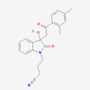 molecular formula C22H22N2O3 B214558 4-{3-[2-(2,4-dimethylphenyl)-2-oxoethyl]-3-hydroxy-2-oxo-2,3-dihydro-1H-indol-1-yl}butanenitrile 