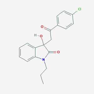 molecular formula C19H18ClNO3 B214560 3-[2-(4-chlorophenyl)-2-oxoethyl]-3-hydroxy-1-propyl-1,3-dihydro-2H-indol-2-one 