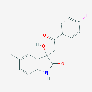 molecular formula C17H14INO3 B214568 3-hydroxy-3-[2-(4-iodophenyl)-2-oxoethyl]-5-methyl-1,3-dihydro-2H-indol-2-one 