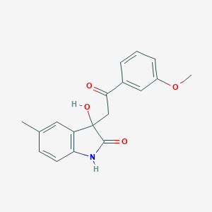 molecular formula C18H17NO4 B214569 3-hydroxy-3-[2-(3-methoxyphenyl)-2-oxoethyl]-5-methyl-1,3-dihydro-2H-indol-2-one 