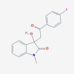 3-hydroxy-3-[2-(4-iodophenyl)-2-oxoethyl]-1-methyl-1,3-dihydro-2H-indol-2-one
