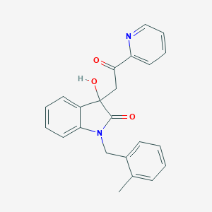 molecular formula C23H20N2O3 B214575 3-hydroxy-1-(2-methylbenzyl)-3-[2-oxo-2-(pyridin-2-yl)ethyl]-1,3-dihydro-2H-indol-2-one 