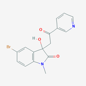 molecular formula C16H13BrN2O3 B214576 5-bromo-3-hydroxy-1-methyl-3-[2-oxo-2-(pyridin-3-yl)ethyl]-1,3-dihydro-2H-indol-2-one 
