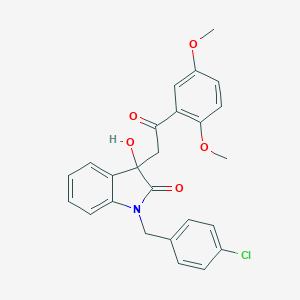 molecular formula C25H22ClNO5 B214581 1-(4-chlorobenzyl)-3-[2-(2,5-dimethoxyphenyl)-2-oxoethyl]-3-hydroxy-1,3-dihydro-2H-indol-2-one 