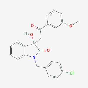 molecular formula C24H20ClNO4 B214582 1-(4-chlorobenzyl)-3-hydroxy-3-[2-(3-methoxyphenyl)-2-oxoethyl]-1,3-dihydro-2H-indol-2-one 